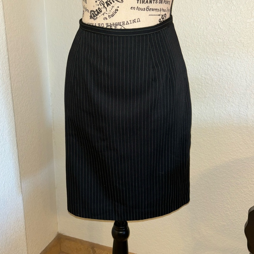 Vintage Black & White Pinstripe Pencil Skirt